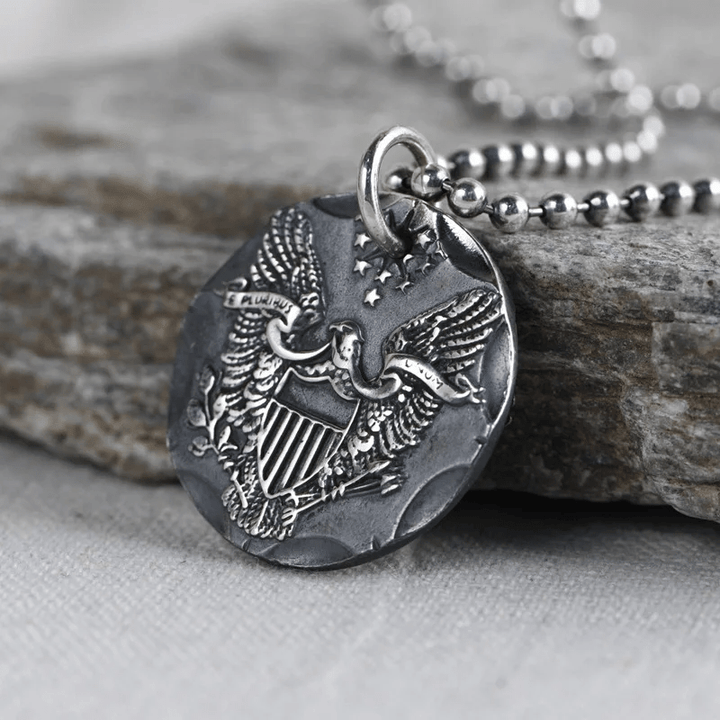 WorldNorse Flying Eagle Coin Double Side Necklace - image 9