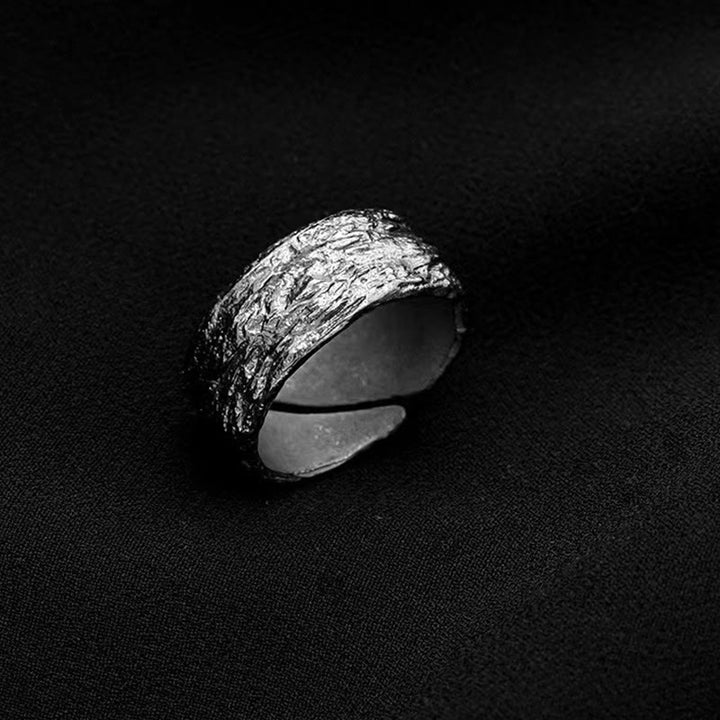 WorldNorse Hammered Fracture Ring - Black - image 1