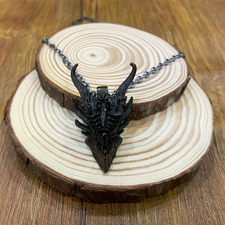 WorldNorse Retro Evil Dragon Necklace - Black - image 5
