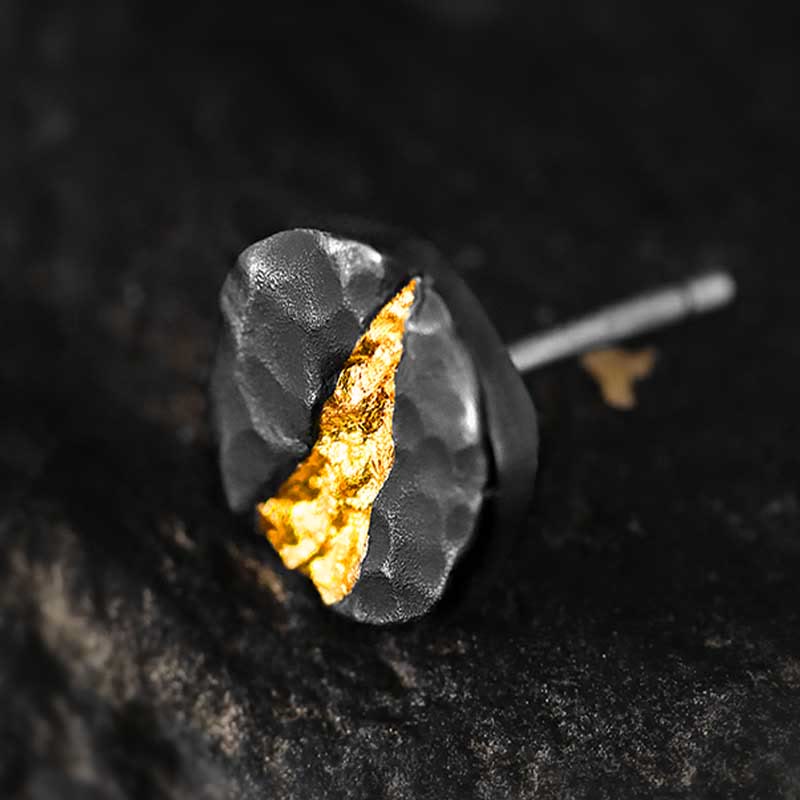 WorldNorse 999 Sterling Silver Moonlit Mountain Earrings - Black - image 1