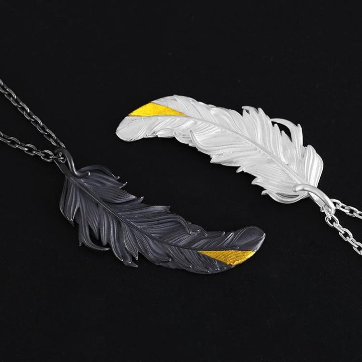 WorldNorse Handcrafted 999 Silver Feather Necklace - image 0