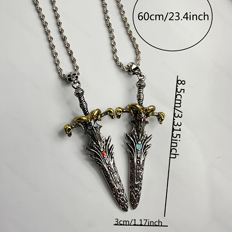 WorldNorse Sheep Skull Sword Necklace - image 4