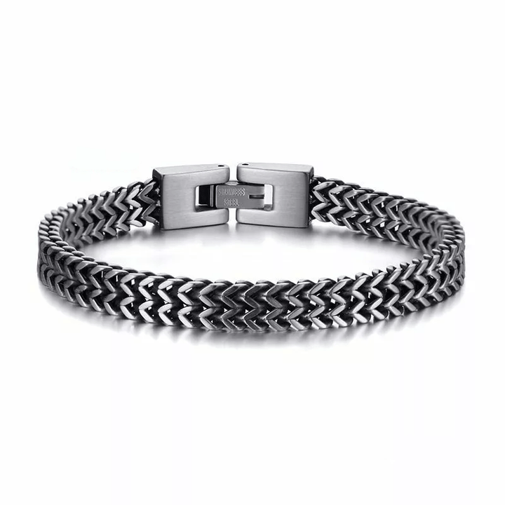 WorldNorse Stainless Steel Wheat Bracelet - Retro Silver - 21cm - image 0