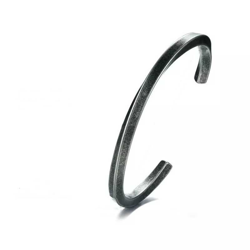 WorldNorse Spiral Twist Open Bracelet - Retro Silver - 6.4cm - image 0