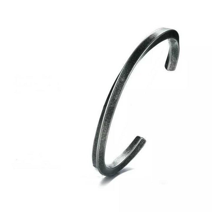 WorldNorse Spiral Twist Open Bracelet - Retro Silver - 6.4cm - image 0