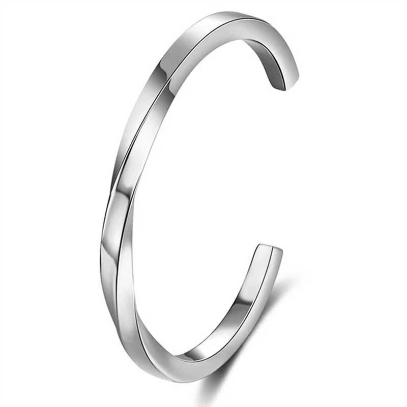 WorldNorse Spiral Twist Open Bracelet - Silver - 6.4cm - image 4