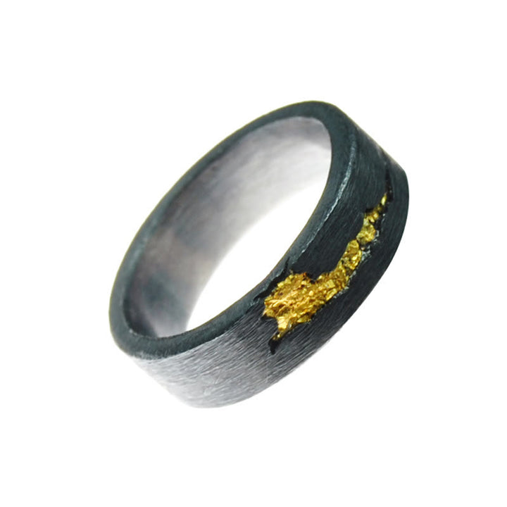 WorldNorse Flowing Fire Black Gold Ring