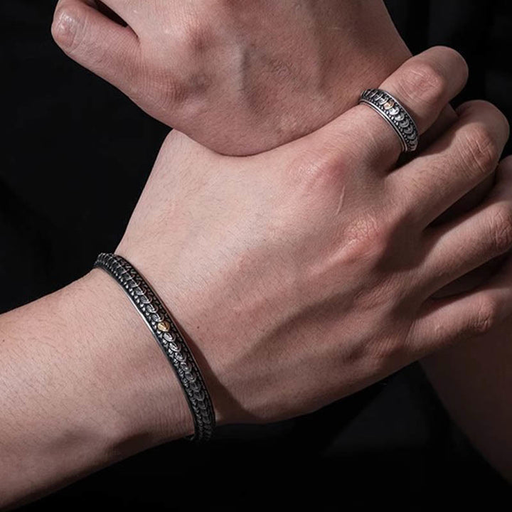 WorldNorse Vintage Dragon Scale Bracelet / Ring