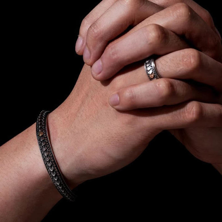 WorldNorse Vintage Dragon Scale Bracelet / Ring