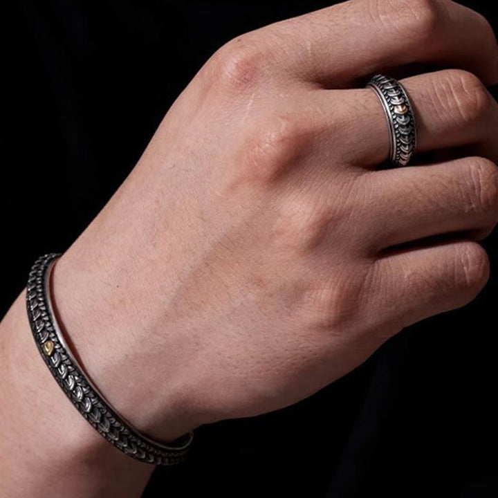WorldNorse Vintage Dragon Scale Bracelet / Ring