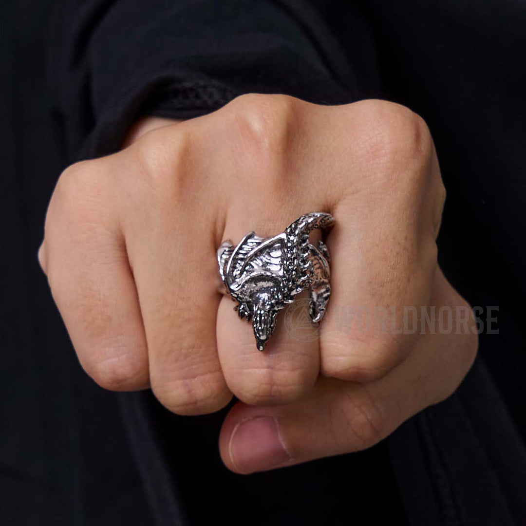 WorldNorse Dragon Open Design Gothic Ring