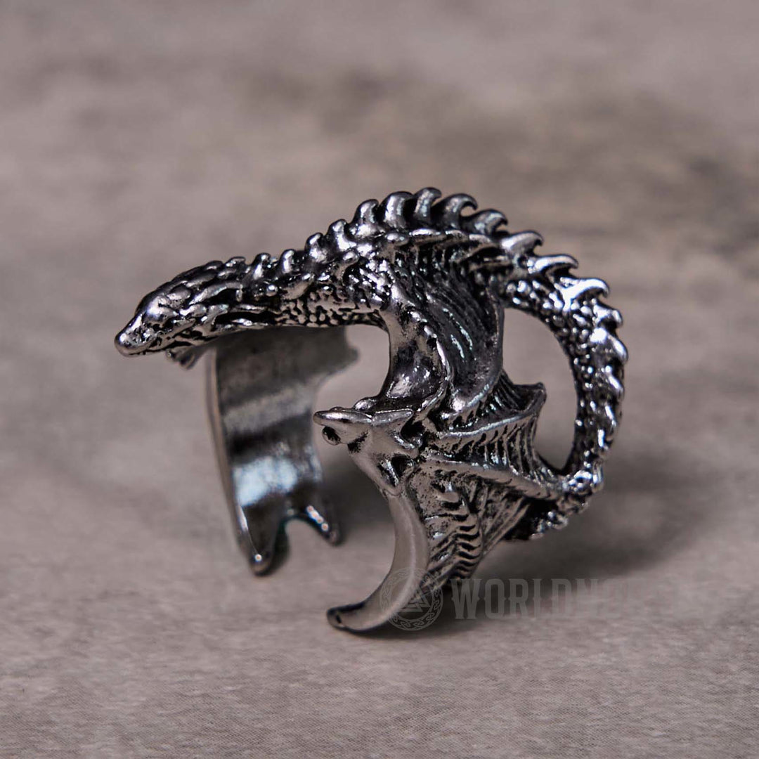 WorldNorse Dragon Open Design Gothic Ring