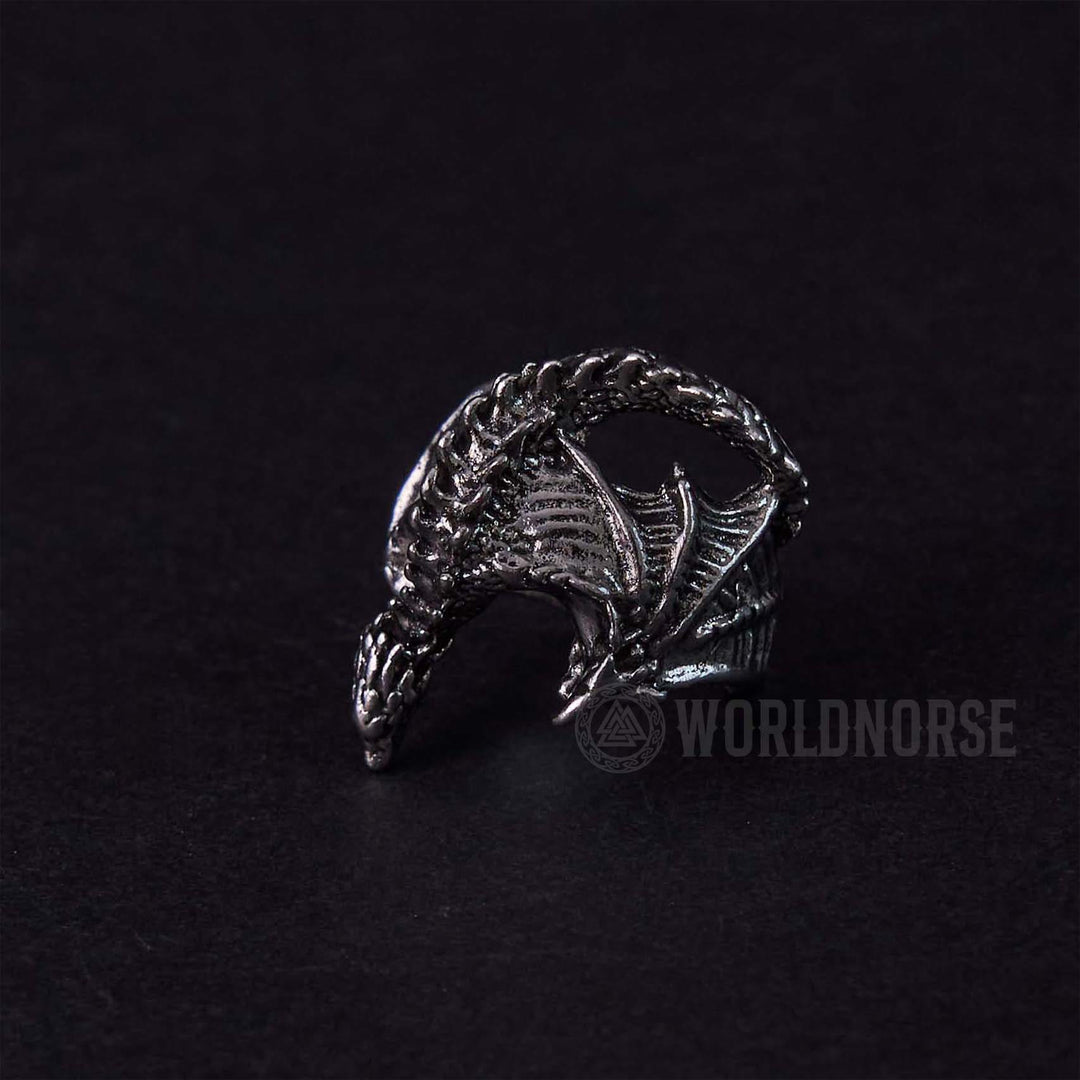 WorldNorse Dragon Open Design Gothic Ring - image 8