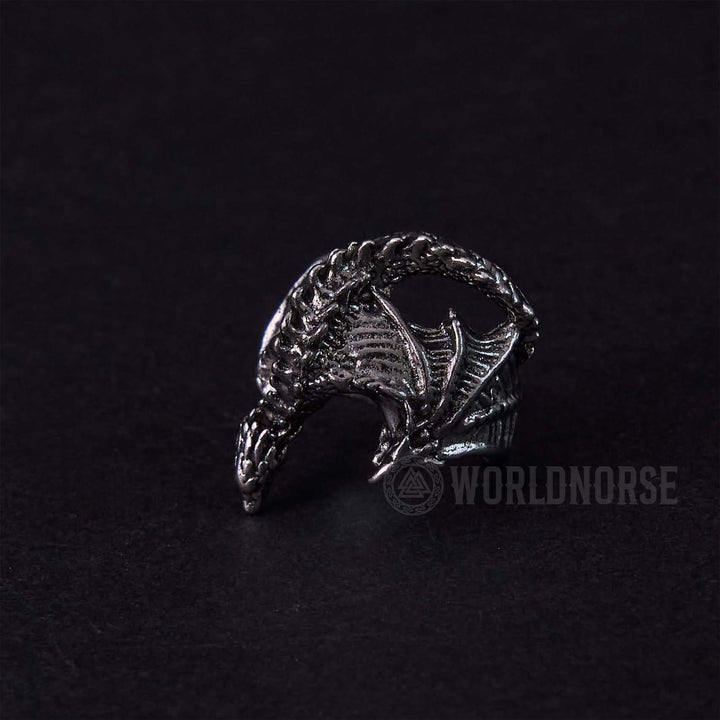 WorldNorse Dragon Open Design Gothic Ring - image 8