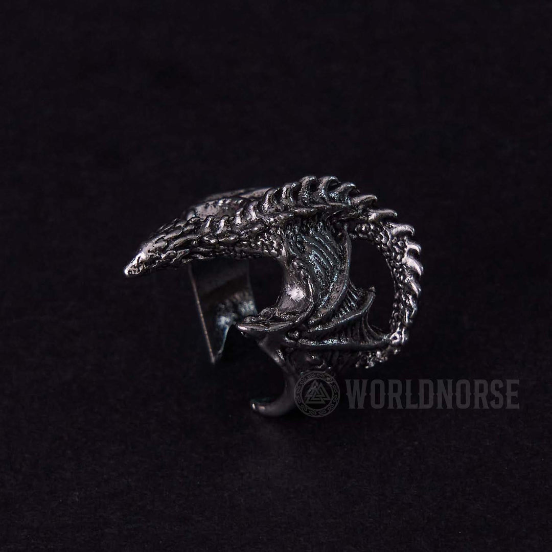 WorldNorse Dragon Open Design Gothic Ring - image 5