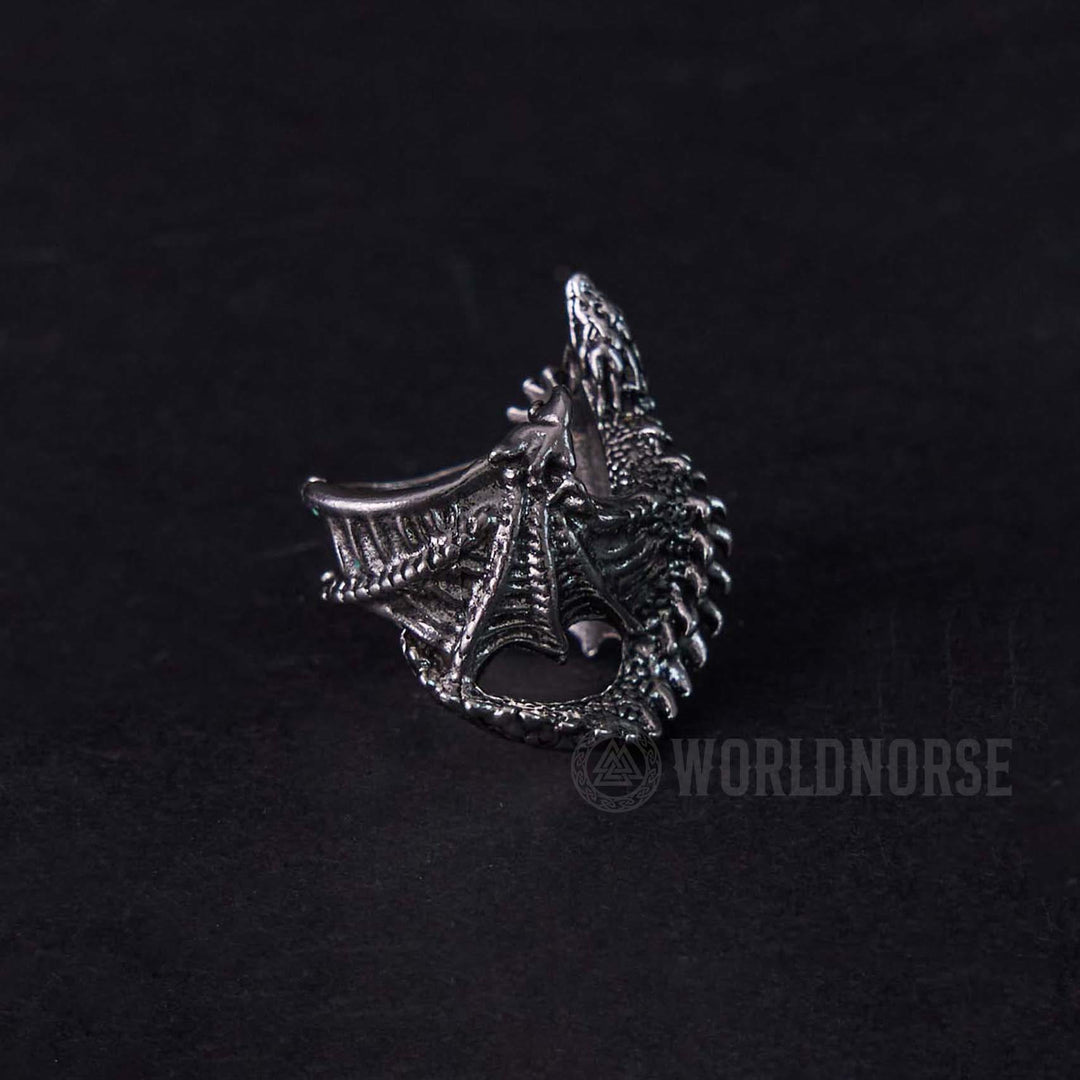 WorldNorse Dragon Open Design Gothic Ring