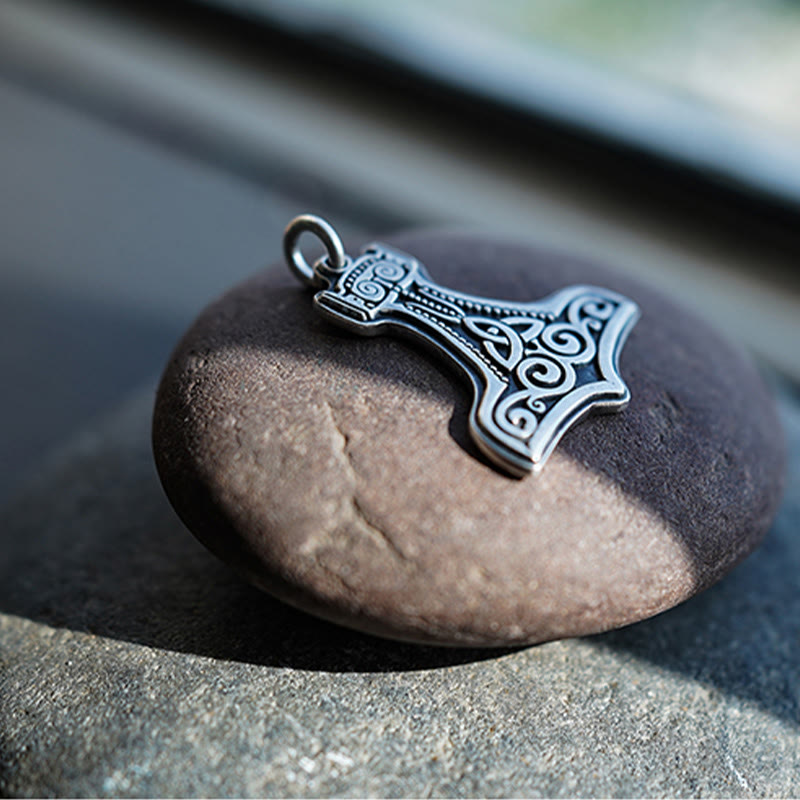 WorldNorse 99 Sterling Silver Mjolnir Necklace