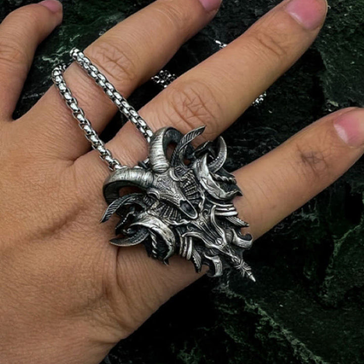 WorldNorse 925 Sterling Silver Sheep Head Necklace