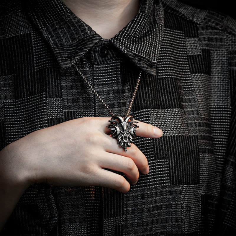 WorldNorse Handcrafted 925 Silver Sheep Head Necklace - image 1