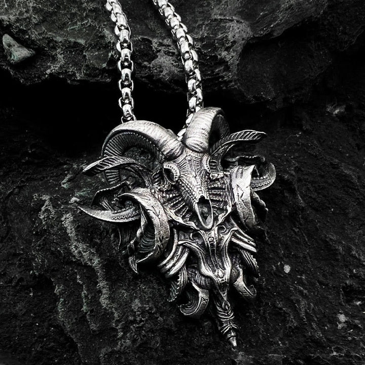 WorldNorse Handcrafted 925 Silver Sheep Head Necklace - Necklace - image 0