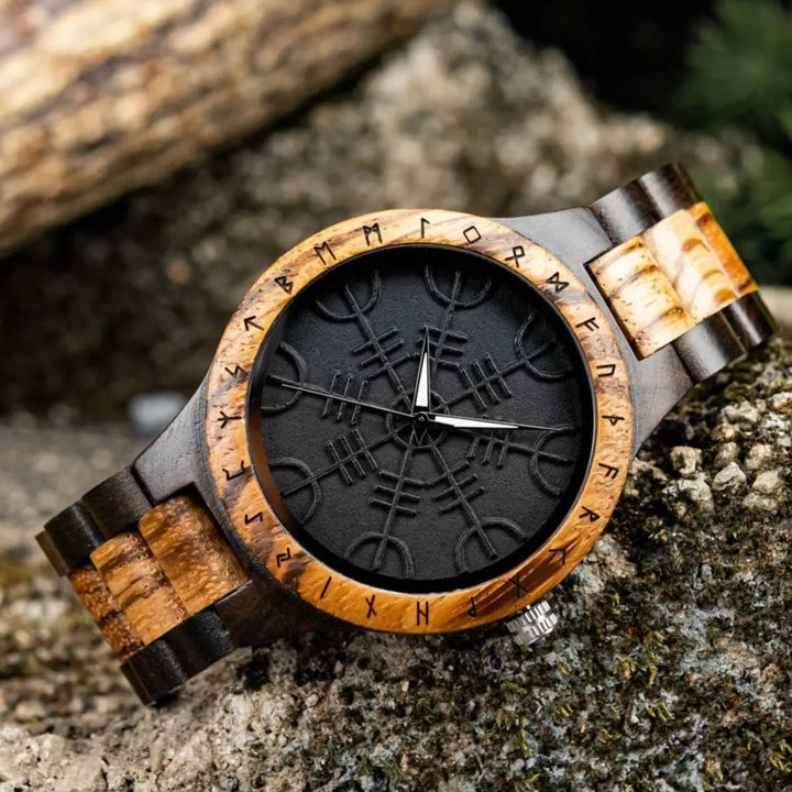 WorldNorse Helm Of Awe Wooden Watch