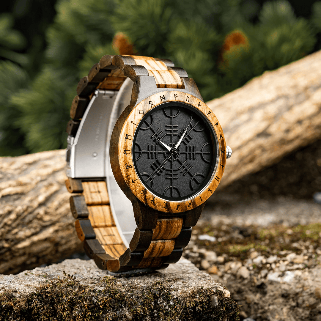 WorldNorse Helm Of Awe Wooden Watch