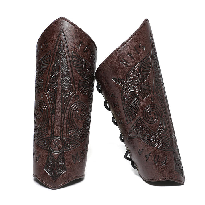 WorldNorse Medieval Embossed Eco Leather Arm Bracers