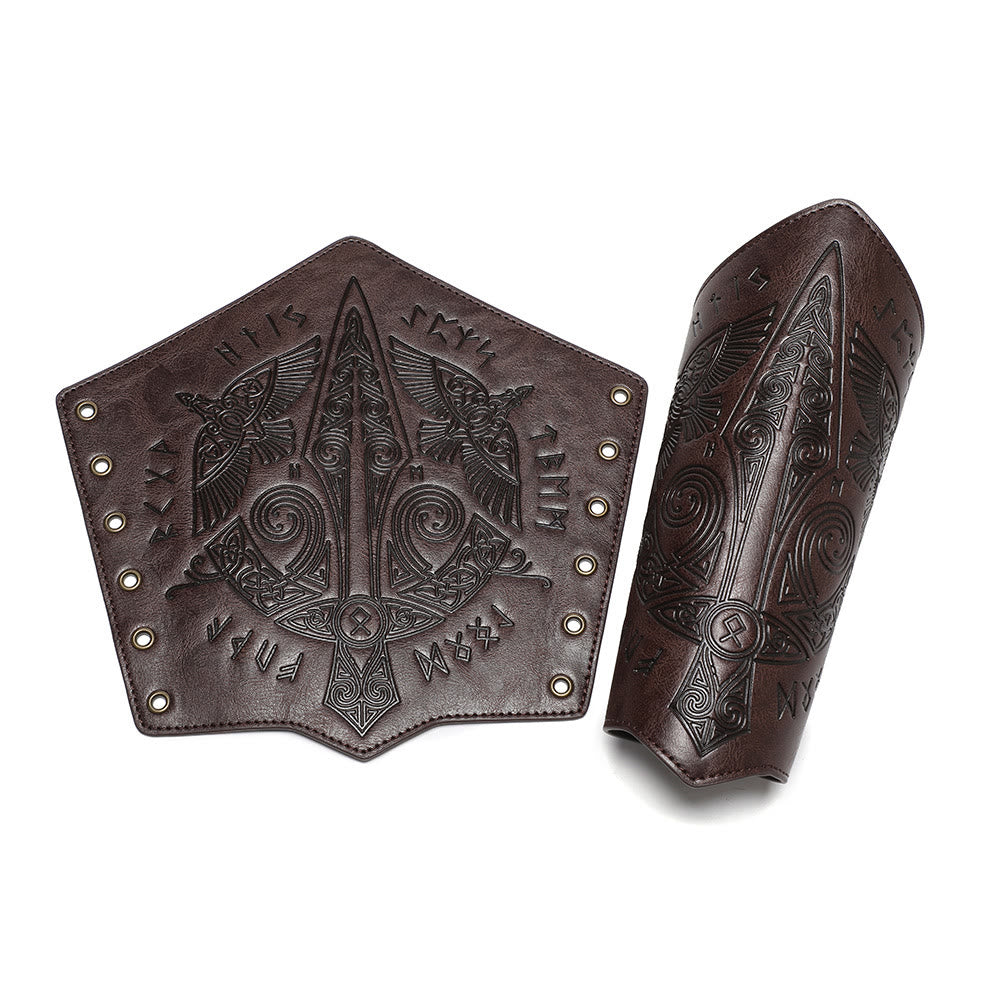 WorldNorse Medieval Embossed Eco Leather Arm Bracers