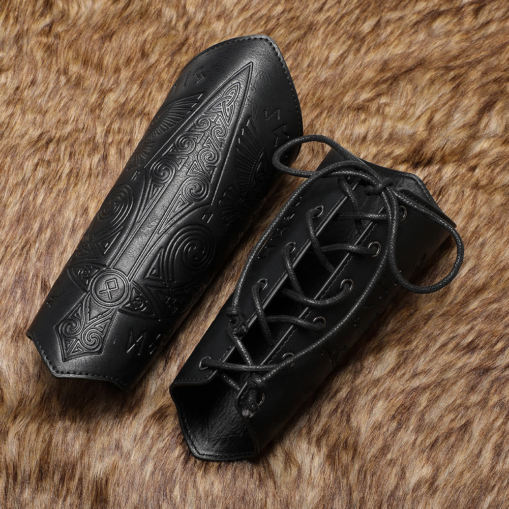 WorldNorse Medieval Embossed Eco Leather Arm Bracers