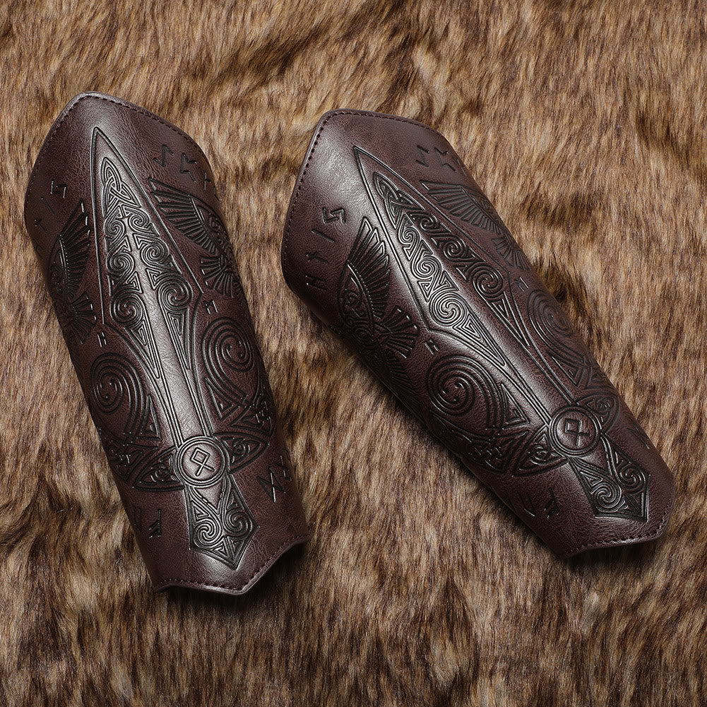 WorldNorse Medieval Embossed Eco Leather Arm Bracers