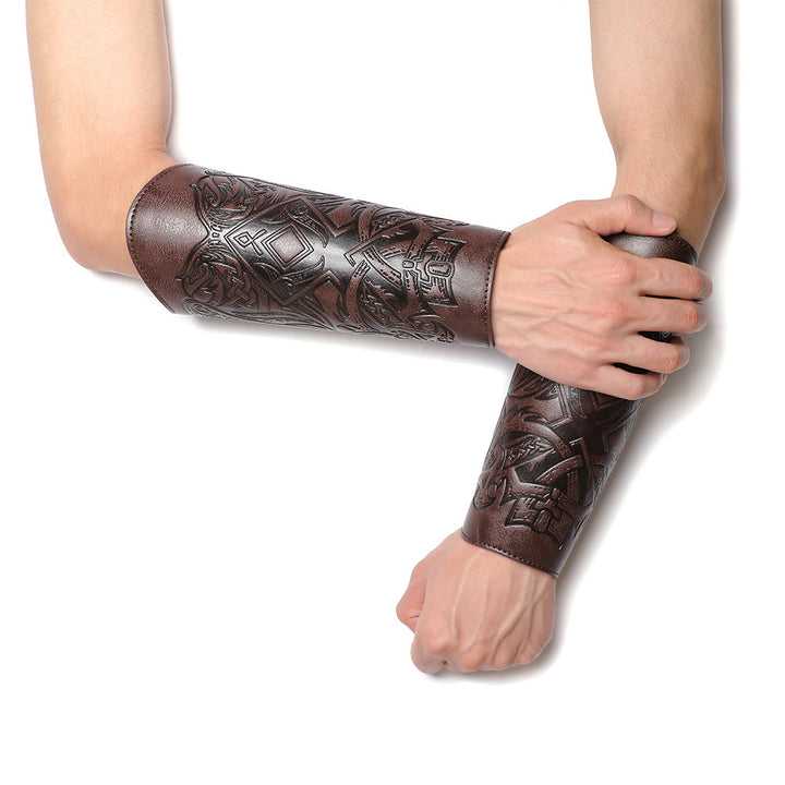 WorldNorse Viking Totem Eco Leather Arm Bracers