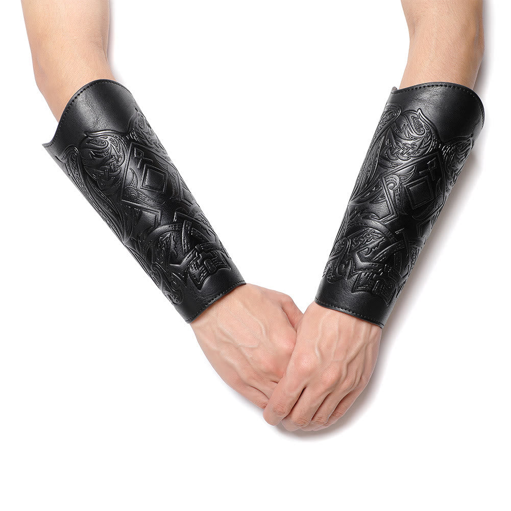 WorldNorse Viking Totem Eco Leather Arm Bracers