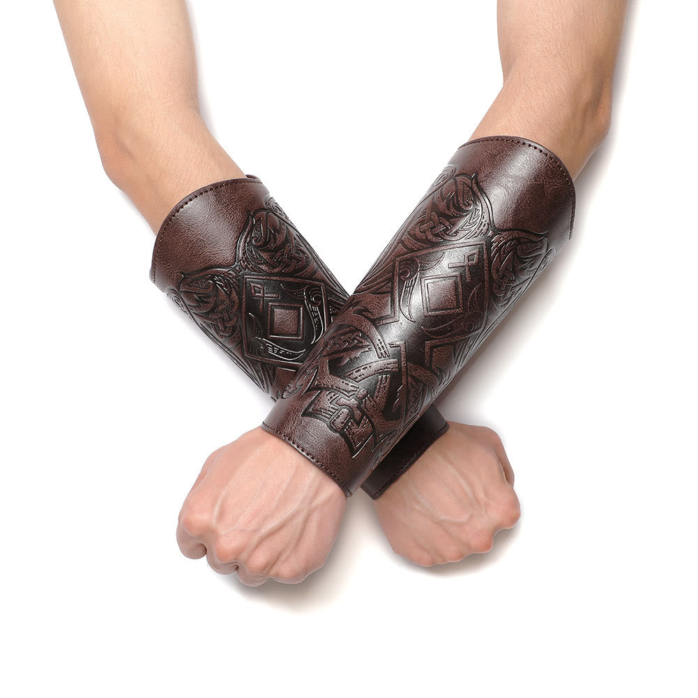 WorldNorse Viking Totem Eco Leather Arm Bracers