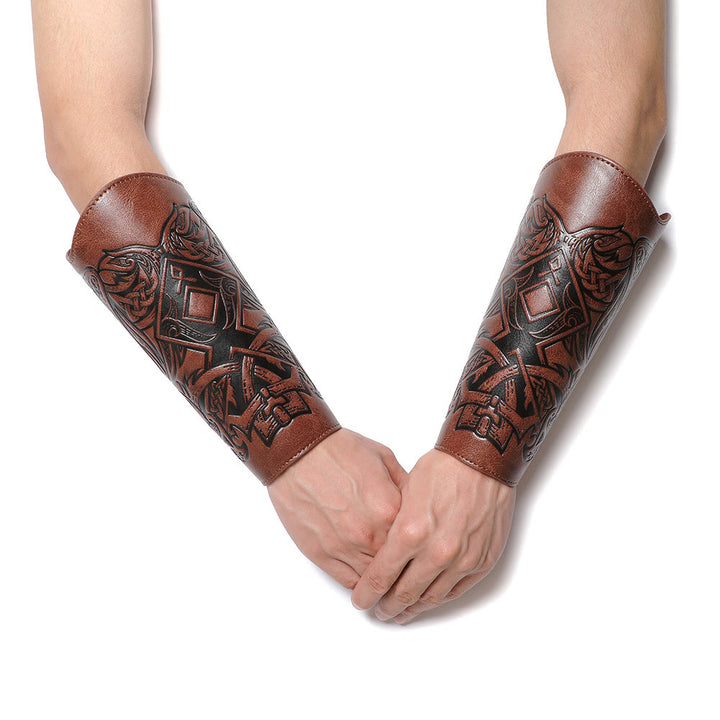 WorldNorse Viking Totem Eco Leather Arm Bracers