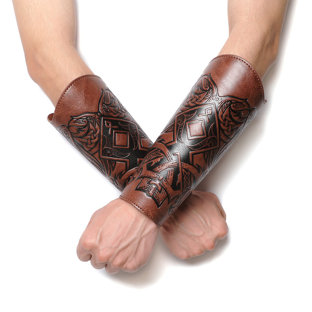 WorldNorse Viking Totem Eco Leather Arm Bracers