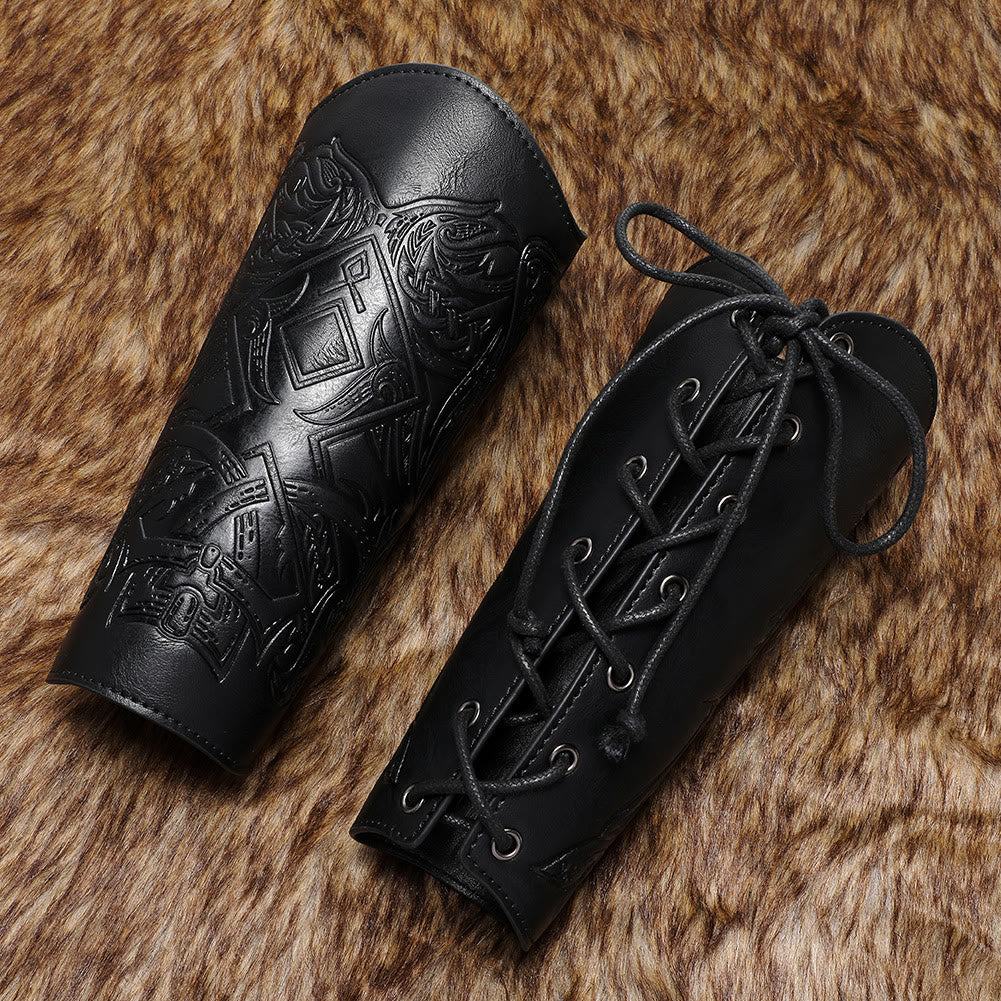 WorldNorse Viking Totem Eco Leather Arm Bracers