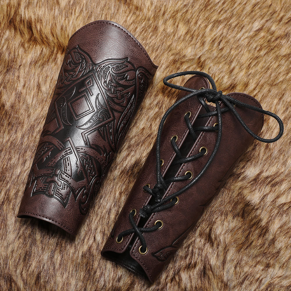 WorldNorse Viking Totem Eco Leather Arm Bracers