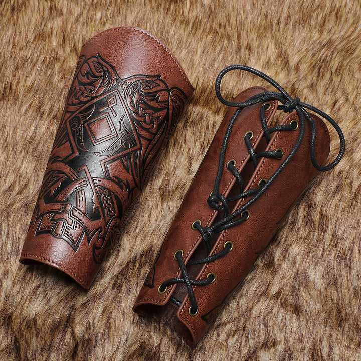 WorldNorse Viking Totem Eco Leather Arm Bracers