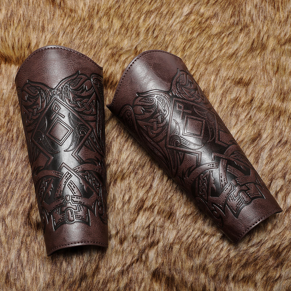 WorldNorse Viking Totem Eco Leather Arm Bracers