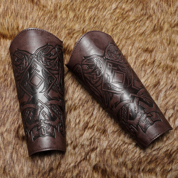 WorldNorse Viking Totem Eco Leather Arm Bracers