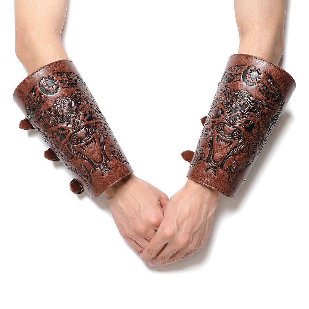 WorldNorse Knight Eco Leather Arm Bracers