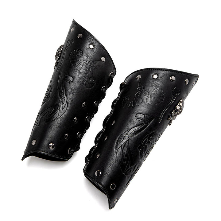 WorldNorse Skull Triquetra Eco Leather Arm Bracers