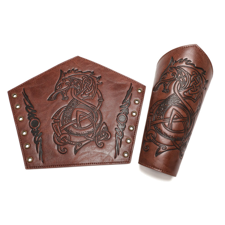 WorldNorse Norse Dragon Eco Leather Arm Bracers