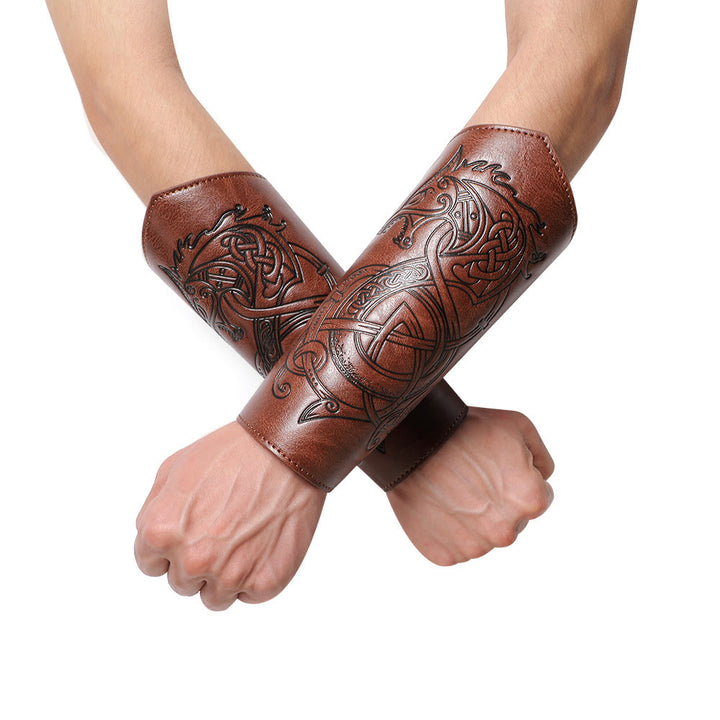 WorldNorse Norse Dragon Eco Leather Arm Bracers