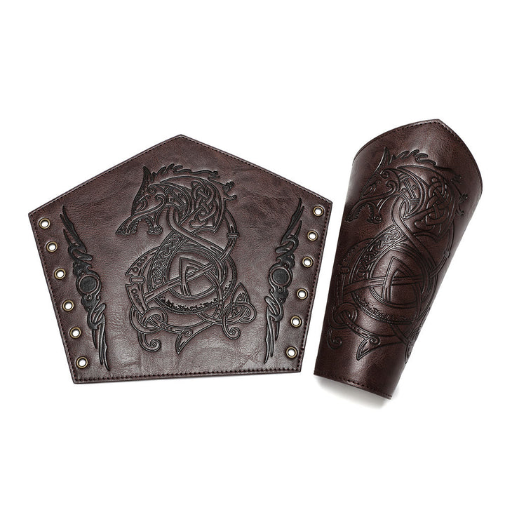 WorldNorse Norse Dragon Eco Leather Arm Bracers