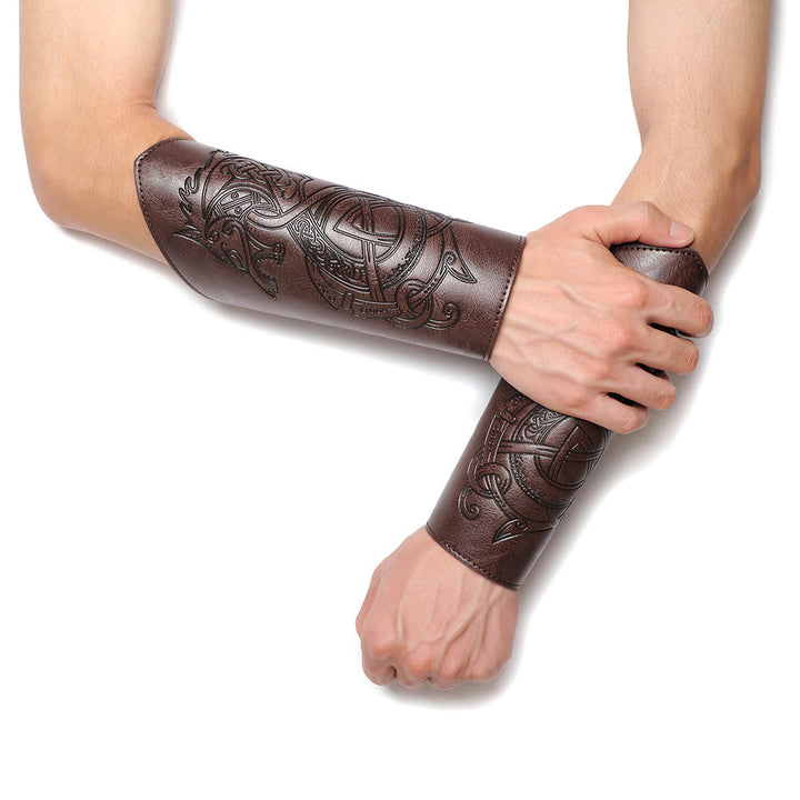 WorldNorse Norse Dragon Eco Leather Arm Bracers