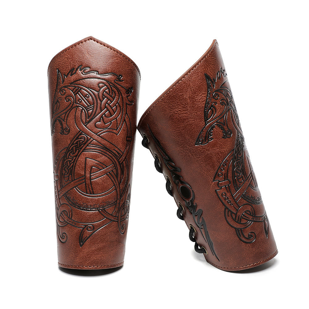 WorldNorse Norse Dragon Eco Leather Arm Bracers