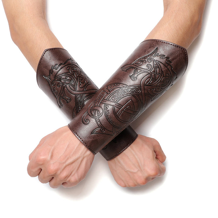 WorldNorse Norse Dragon Eco Leather Arm Bracers