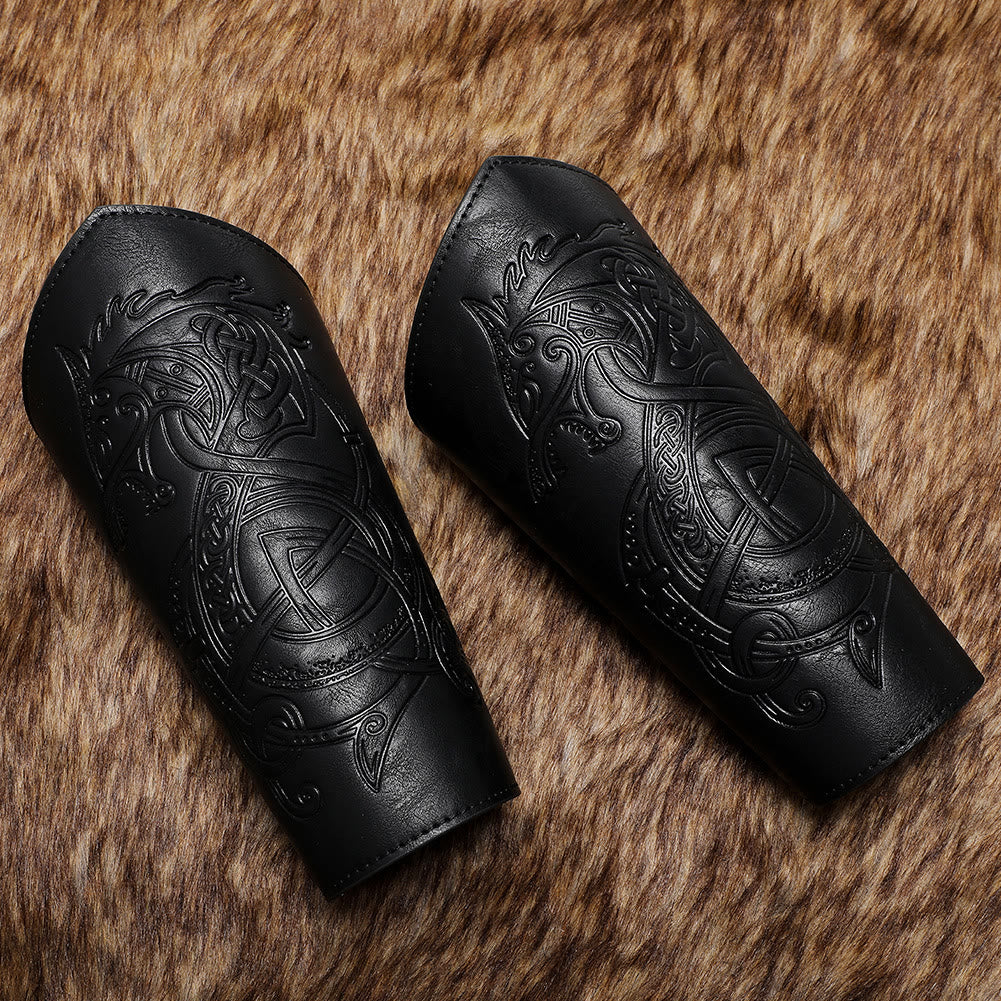 WorldNorse Norse Dragon Eco Leather Arm Bracers