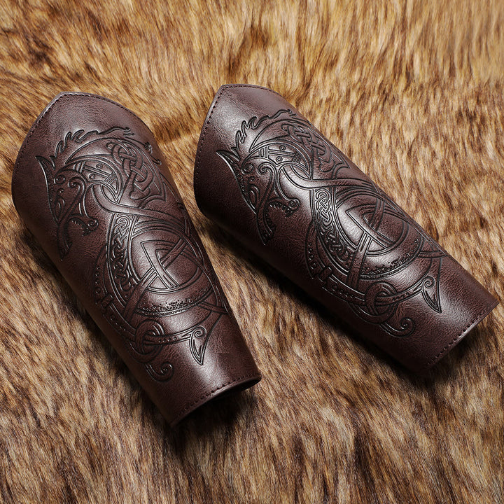 WorldNorse Norse Dragon Eco Leather Arm Bracers